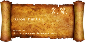 Kunos Martin névjegykártya
